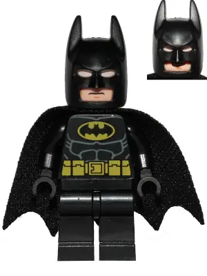 SH0016B:  Batman - Black Suit with Yellow Belt and Crest (Type 2 Cowl, Spongy Teardrop Neck Cut Cape)