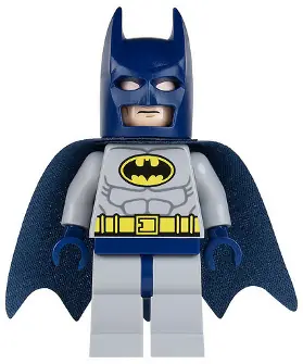 SH0025:  Batman - Light Bluish Gray Suit with Yellow Belt and Crest, Dark Blue Mask and Cape (Type 1 Cowl)