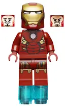 Minifigurka: SH0036:  Iron Man - Mark 7 Armor, Small Helmet Visor, Foot Repulsors