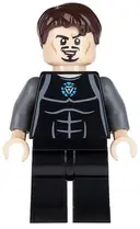 Minifigurka: SH0069:  Tony Stark - Black and Dark Bluish Gray Jumpsuit