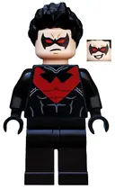 Minifigurka: SH0085:  Nightwing - Red Eye Holes and Chest Symbol