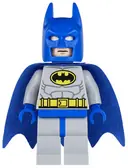 Minifigurka: SH0111:  Batman - Light Bluish Gray Suit with Yellow Belt and Crest, Blue Mask and Cape