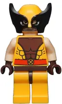 Minifigurka: SH0118:  Wolverine - Bright Light Orange and Black Mask, Dark Brown Hands