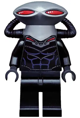 SH0160:  Black Manta - Flat Silver Helmet