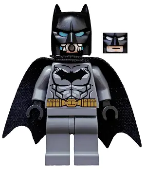 SH0162:  Batman - Dark Bluish Gray Suit, Gold Belt, Black Hands, Spongy Cape, Scuba Mask Head