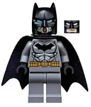 Minifigurka: SH0162:  Batman - Dark Bluish Gray Suit, Gold Belt, Black Hands, Spongy Cape, Scuba Mask Head