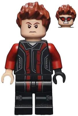 SH0172:  Hawkeye - Black and Dark Red Suit, Reddish Brown Spiked Hair