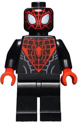 SH0190:  Spider-Man (Miles Morales) - Red Webbing on Head, Red Hands
