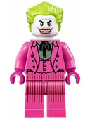 Minifigurka: SH0238:  The Joker - Dark Pink Suit, Wide Grin / Lips Pursed