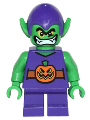 SH0249:  Green Goblin - Bright Green Skin, Dark Purple Outfit, Short Legs
