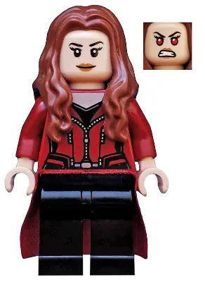 SH0256:  The Scarlet Witch (Wanda Maximoff) - Plain Legs, Reddish Brown Hair, Dark Red Cloth Skirt