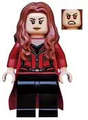 Minifigurka: SH0256:  The Scarlet Witch (Wanda Maximoff) - Plain Legs, Reddish Brown Hair, Dark Red Cloth Skirt