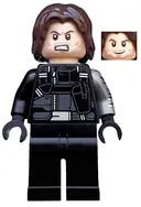 Minifigurka: SH0257:  Winter Soldier - Dark Brown Hair, Black Hands