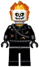 Minifigurka: SH0267:  Ghost Rider, Johnathon 'Johnny' Blaze - White Head, Chain Belt