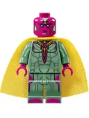 Minifigurka: SH0303:  Vision - Sand Green, Yellow Spot on Forehead