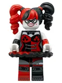 Minifigurka: SH0398:  Harley Quinn - Pigtails, Black Eye Mask, Black and Red Tutu