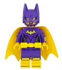 Minifigurka: SH0419:  Batgirl - Minifigure, Dark Purple Suit, Yellow Cape, Wink and Open Mouth Smile / Angry