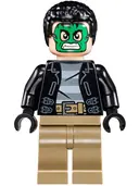 Minifigurka: SH0421:  Masked Robber - Green Mask, Striped Shirt