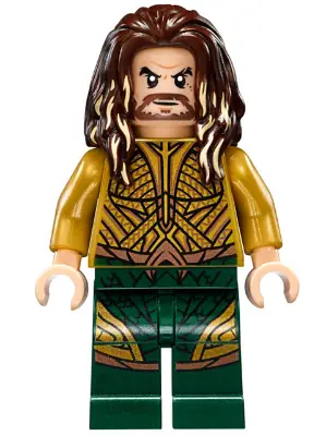 SH0429:  Aquaman - Dark Brown Long Hair, Dark Green Legs