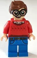Minifigurka: SH0464:  Dick Grayson, Red Sweater with Dark Red Robins