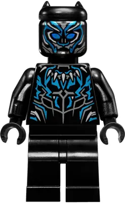 SH0478:  Black Panther - Metallic Light Blue Highlights