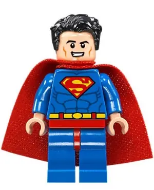 SH0489:  Superman - Blue Suit, Spongy Cape, Tousled Hair, Open Mouth / Red Eyes