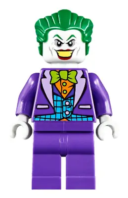 SH0515:  The Joker - Medium Azure Vest, Lime Bow Tie, Large Smile / Frown