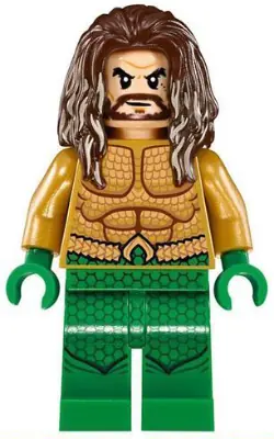 SH0525:  Aquaman - Dark Brown Long Hair, Green Legs