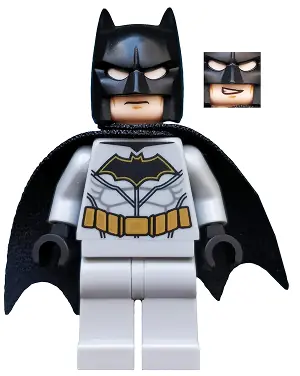 SH0552:  Batman - Light Bluish Gray Suit with Gold Belt, Black Crest, Mask and Cape (Type 3 Cowl)