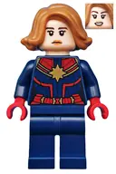 Minifigurka: SH0555:  Captain Marvel (Carol Danvers) - Medium Nougat Hair