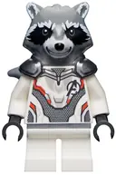 Minifigurka: SH0569:  Rocket Raccoon - White Jumpsuit, Dark Bluish Gray Head
