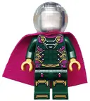 Minifigurka: SH0580:  Mysterio - Magenta Trim, Flat Silver Head, Trans-Clear Helmet