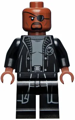 SH0585A:  Nick Fury - Gray Sweater and Black Trench Coat, Shirt Tail