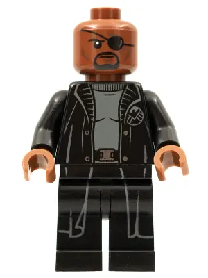 SH0585B:  Nick Fury - Gray Sweater and Black Trench Coat, No Shirt Tail