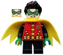 Minifigurka: SH0588:  Robin - Green Mask and Hands, Black Short Legs, Yellow Scalloped Cape