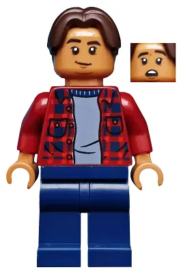 SH0602:  Ned Leeds - Dark Red Plaid Shirt, Dark Blue Legs