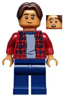 Minifigurka: SH0602:  Ned Leeds - Dark Red Plaid Shirt, Dark Blue Legs
