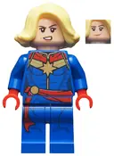 Minifigurka: SH0639:  Captain Marvel - Bright Light Yellow Hair