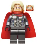 Minifigurka: SH0645:  Thor - Spongy Cape with Single Hole, Pearl Dark Gray Legs