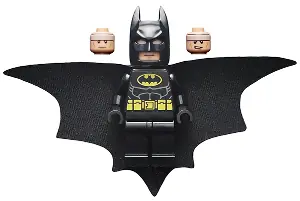 SH0648:  Batman - Black Suit with Yellow Belt and Crest (Type 2 Cowl, Outstretched Cape)