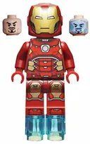 Minifigurka: SH0649:  Iron Man - Silver Hexagon on Chest, Foot Repulsors