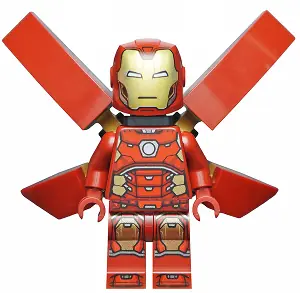 SH0673:  Iron Man - Silver Hexagon on Chest, Wings without Stickers