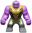 Minifigurka: SH0733:  Thanos - Large Figure, Dark Bluish Gray Outfit with Gold Armor, Printed Legs, Smile