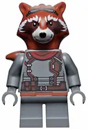 Minifigurka: SH0742:  Rocket Raccoon - Dark Bluish Gray Outfit, Reddish Brown Head