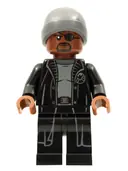 Minifigurka: SH0758:  Nick Fury - Dark Bluish Gray Beanie