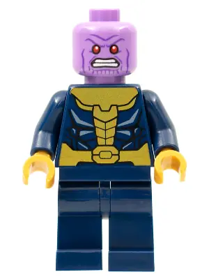 SH0761:  Thanos - Minifigure, Dark Blue and Gold Outfit, Dark Blue Arms, Pearl Gold Hands, Plain Legs