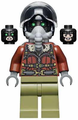 SH0775:  Vulture - Reddish Brown Bomber Jacket and Aviator Oxygen Mask