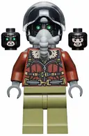 Minifigurka: SH0775:  Vulture - Reddish Brown Bomber Jacket and Aviator Oxygen Mask