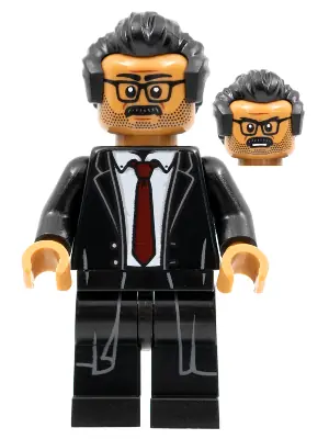 SH0787:  Lt. James Gordon, Black Hair, Black Suit, Dark Red Tie