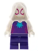 Minifigurka: SH0794:  Ghost-Spider (Gwen Stacy) - Dark Purple Medium Legs, White Hood, Medium Azure Spider Logo